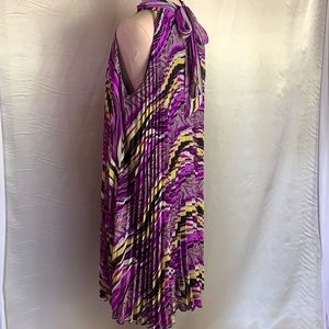 💜Purple & Black A-Line pleated Dress